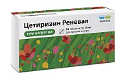 Купить цетиризин реневал, таблетки, покрытые пленочной оболочкой, 10 мг, 30шт от аллергии в Семенове