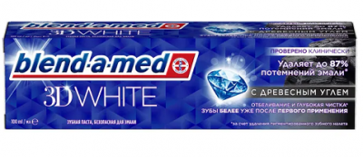Купить blend-a-med (бленд-а-мед) зубная паста 3d вайт отбеливание и глубокая чистка с древесным углем 100мл в Семенове