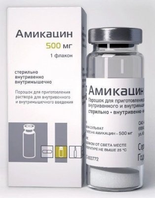 Купить амикацин, порошок для приготовления раствора для внутривенного и внутримышечного введения 500мг, флакон в Семенове