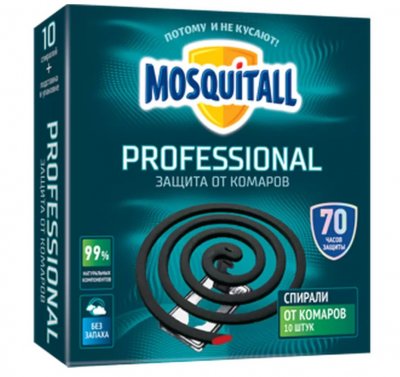 Купить mosquitall (москитолл) профессиональная защита спираль от комаров-эффект 10шт+подставка в Семенове