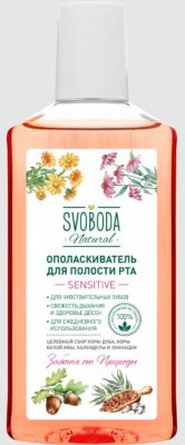 Купить svoboda natural (свобода натурал) ополаскиватель для полости рта sensitive, фл 300 мл в Семенове
