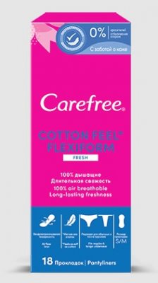 Купить carefree (кэфри) прокладки ежедневные флекси форм фреш ароматизированные 18шт в Семенове