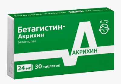 Купить бетагистин-акрихин, таблетки 24мг, 30 шт в Семенове