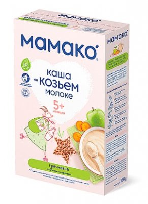 Купить мамако каша гречневая с яблоком и морковью на козьем молоке с 5 месяцев, 200г в Семенове