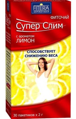 Купить супер слим чай с ароматом лимона, фильтр-пакеты 2г, 30 шт бад в Семенове
