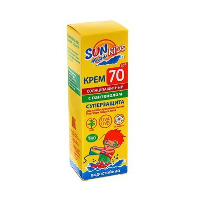 Купить sun marina (сан марина) кидс, крем солнцезащитный для детей, 50мл spf70 в Семенове