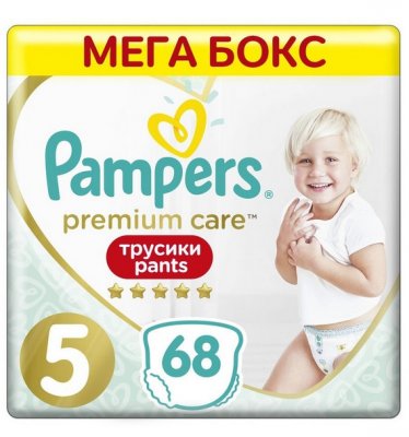 Купить pampers premium care (памперс) подгузники-трусы 5 юниор 12-17кг, 68шт в Семенове
