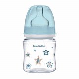 Canpol (Канпол) бутылочка пластиковая EasyStart Newborn антиколиковая с широким горлом с рождения, 120 мл голубая