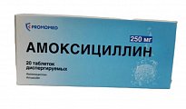 Купить амоксициллин, таблетки диспергируемые 250 мг, 20 шт в Семенове