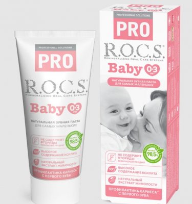 Купить рокс (r.o.c.s) зубная паста для детей про беби минеральная защита и нежный уход, 45г в Семенове