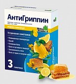 Купить антигриппин, порошок для приготовления раствора для приема внутрь, медово-лимонный 500мг+10мг+200мг, пакетики 5г, 3 шт в Семенове