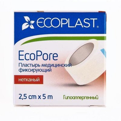 Купить ecoplast медицинский фиксирующий нетканый 2,5см х 5см в Семенове