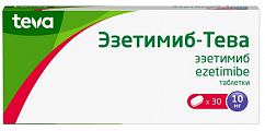Купить эзетимиб-тева, таблетки 10мг 30шт в Семенове