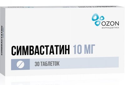 Купить симвастатин-озон, таблетки, покрытые пленочной оболочкой 10мг, 30 шт в Семенове