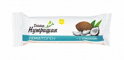 Купить гематоген доктор нутришин кокос 40г бад в Семенове