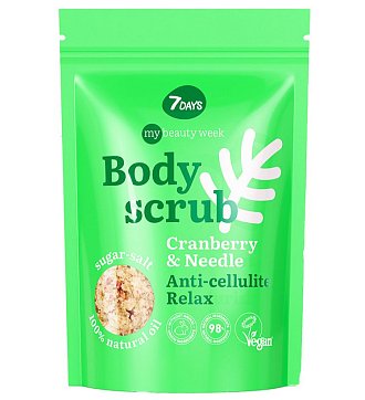 7 DAYS my beauty week скраб для тела сахарно-солевой релаксирующий cranberry&needle 250 гр