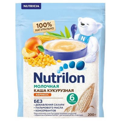 Купить nutrilon (нутрилон) каша молочная кукурузная с абрикосом с 6 месяцев, 200г в Семенове