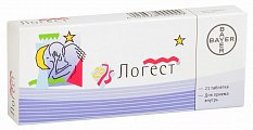 Купить логест, таблетки покрытые оболочкой 75мкг+20мкг, 21 шт в Семенове