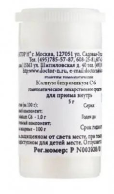 Купить калиум бихромикум с6 гомеопатический монокомпонентный препарат природного происхождения 5 гр гранулы гомеопатические в Семенове