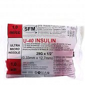Купить шприц 1мл sfm инсулиновый u-40 с иглой 29g 0,33x12,7 10 шт в Семенове