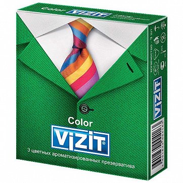 Vizit (Визит) презервативы Color цветные ароматизированные 3шт