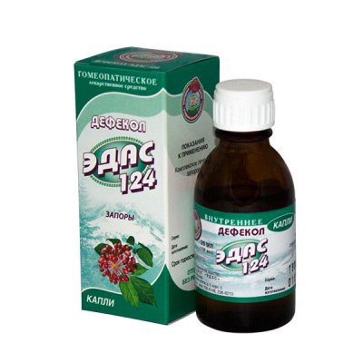Купить эдас-124 дефекол (слабит), капли для приема внутрь гомеопатические, 25мл в Семенове