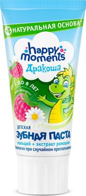 Купить happy moments (хэппи моментс) зубная паста для детей дракоша малина, 60мл в Семенове