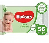 Купить huggies (хаггис) салфетки влажные для детей ультра комфорт алоэ 56шт в Семенове