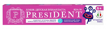ПрезиДЕНТ (PresiDENT) зубная паста детская ягодный микс 6+ с фтором 70 г