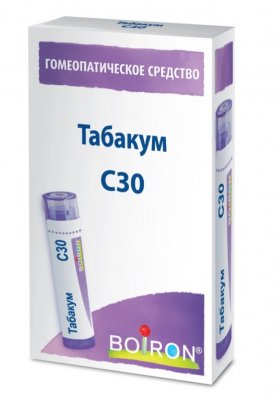 Купить табакум с30, гомеопатический монокомпонентный препарат растительного происхождения, гранулы гомеопатические 4 гр в Семенове