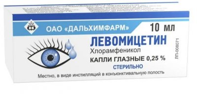 Купить левомицетин, капли глазные 0,25%, флакон-капельница 10мл в Семенове