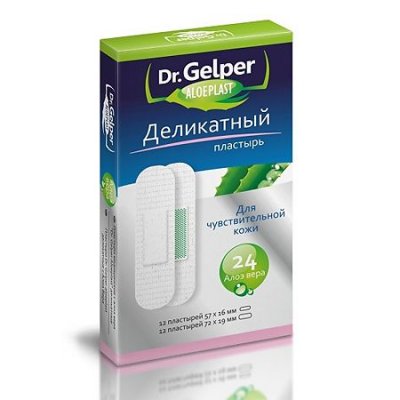 Купить пластырь dr. gelper (др.гелпер) алоэпласт деликатный, 24 шт в Семенове
