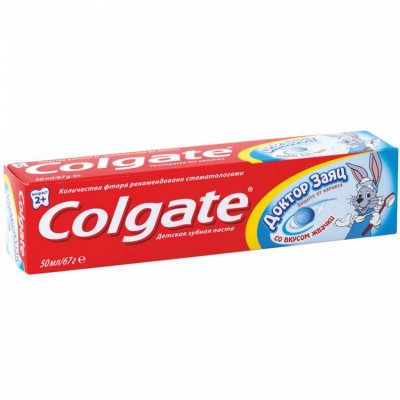 Купить колгейт (colgate) зубная паста детская доктор заяц вкус жвачки, 50 мл в Семенове