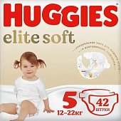 Купить huggies (хаггис) подгузники elitesoft 5, 12-22кг 42 шт в Семенове