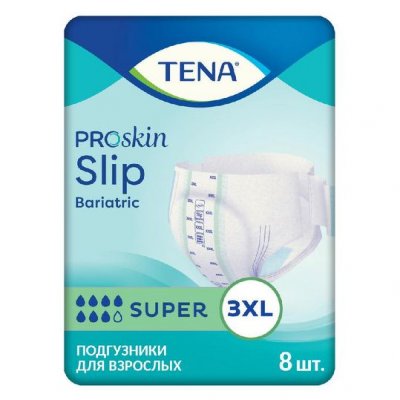 Купить tena (тена) подгузники proskin slip bariatric super размер 3xl, 8 шт в Семенове