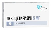 Купить левоцетиризин, таблетки, покрытые пленочной оболочкой 5мг 14шт от аллергии в Семенове