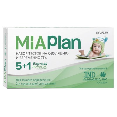 Купить тест для определения овуляции miaplan (миаплан), 5 шт+тест для определения беременности, 1 шт в Семенове