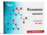 Купить фолиевая кислота с витамином в12, в6, таблетки 50 шт бад в Семенове