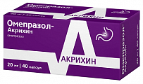 Купить омепразол-акрихин, капсулы кишечнорастворимые 20мг, 40 шт в Семенове