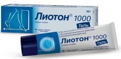 Купить лиотон 1000, гель для наружного применения 1000ме/г, 30г в Семенове