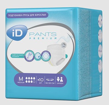 Айди (iD) Pants Premium Подгузники-трусы для взрослых размер M 10шт