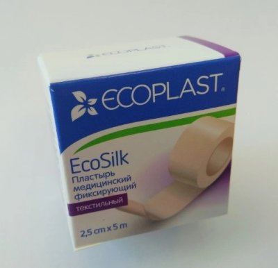 Купить ecoplast ecosilk медицинский фиксирующий текстильный 2,5см х 5м в Семенове