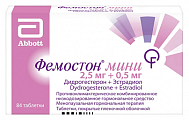 Купить фемостон мини, таблетки, покрытые пленочной оболочкой 2,5мг+0,5мг, 84 шт в Семенове