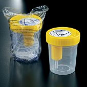 Купить контейнер для биопроб стерильный со встроенным устройством для забора мочи в ваккумную пробирку, 120мл в Семенове