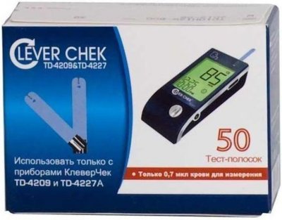 Купить тест-полоски clever chek (клевер чек) тд-4209/тд-4227а/тд-4227в, 50 шт в Семенове