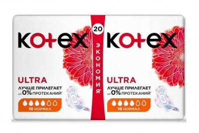 Купить kotex ultra dry (котекс) прокладки нормал дуо 20шт в Семенове