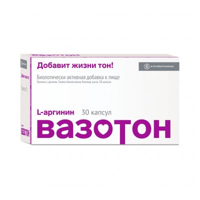 Купить вазотон (l-аргинин), капсулы 500мг, 30 шт бад в Семенове