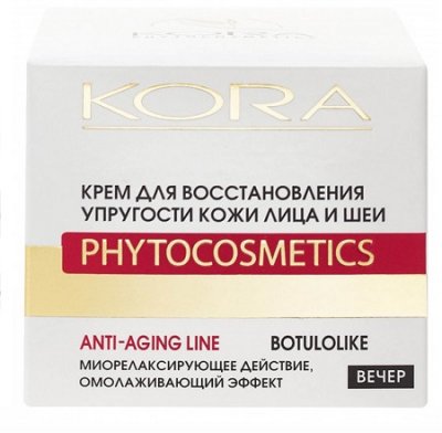 Купить kora (кора) крем для восстановления упругости кожи лица и шеи с эффектом ботокса 50мл в Семенове