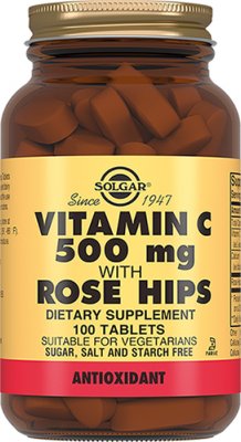 Купить solgar (солгар) витамин с 500мг с шиповником, таблетки 100 шт бад в Семенове