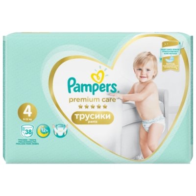 Купить pampers premium care (памперс) подгузники-трусы 4 макси 9-15кг, 38шт в Семенове